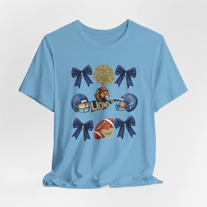 Lions Coquette Football Cheer Tee - Bella Canvas
