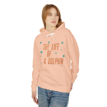 Adult Life of a Dolphin Faux Glitter Hoodie - Comfort Colors