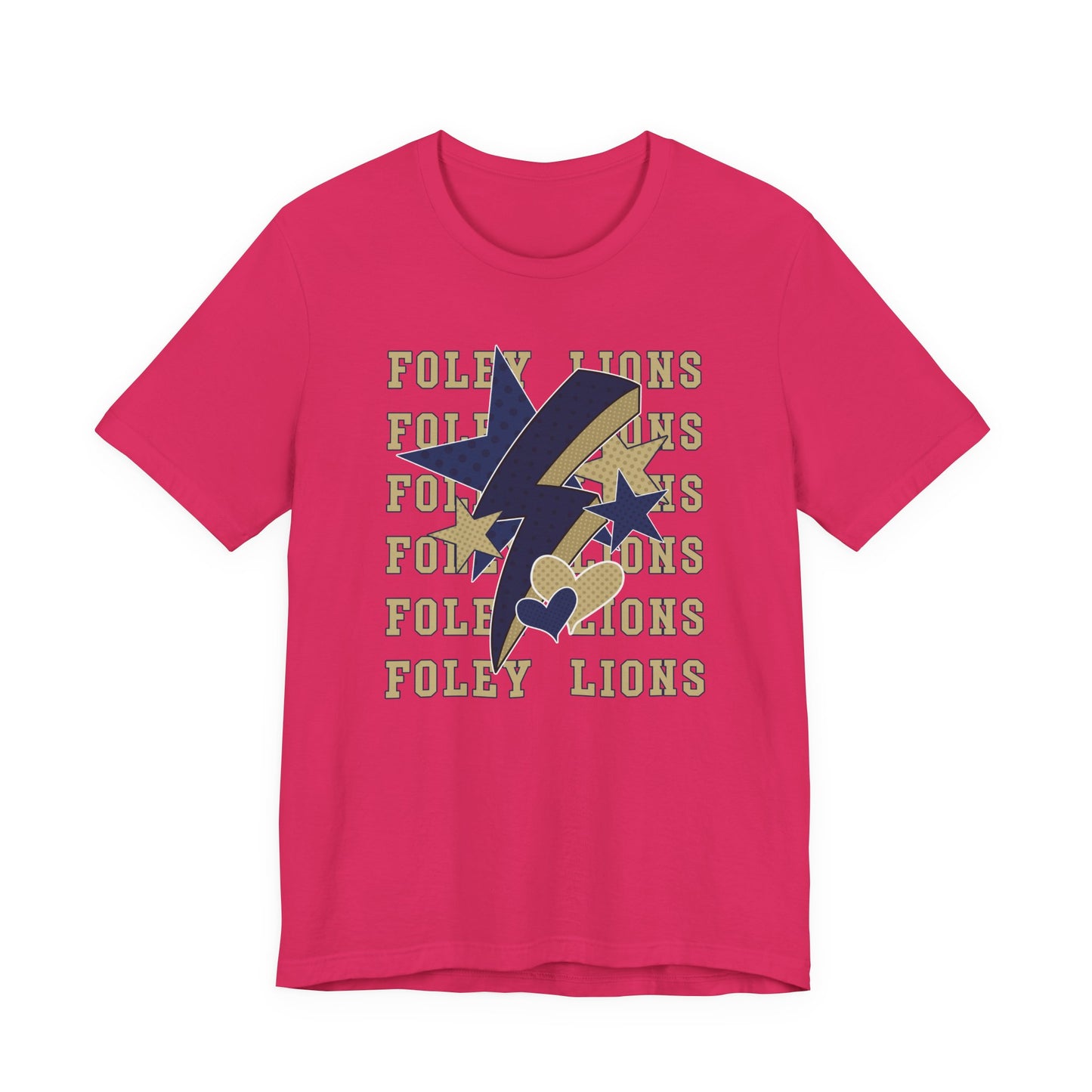 Lions Hearts, Stars, Lightning Graphic Tee - Bella Canvas