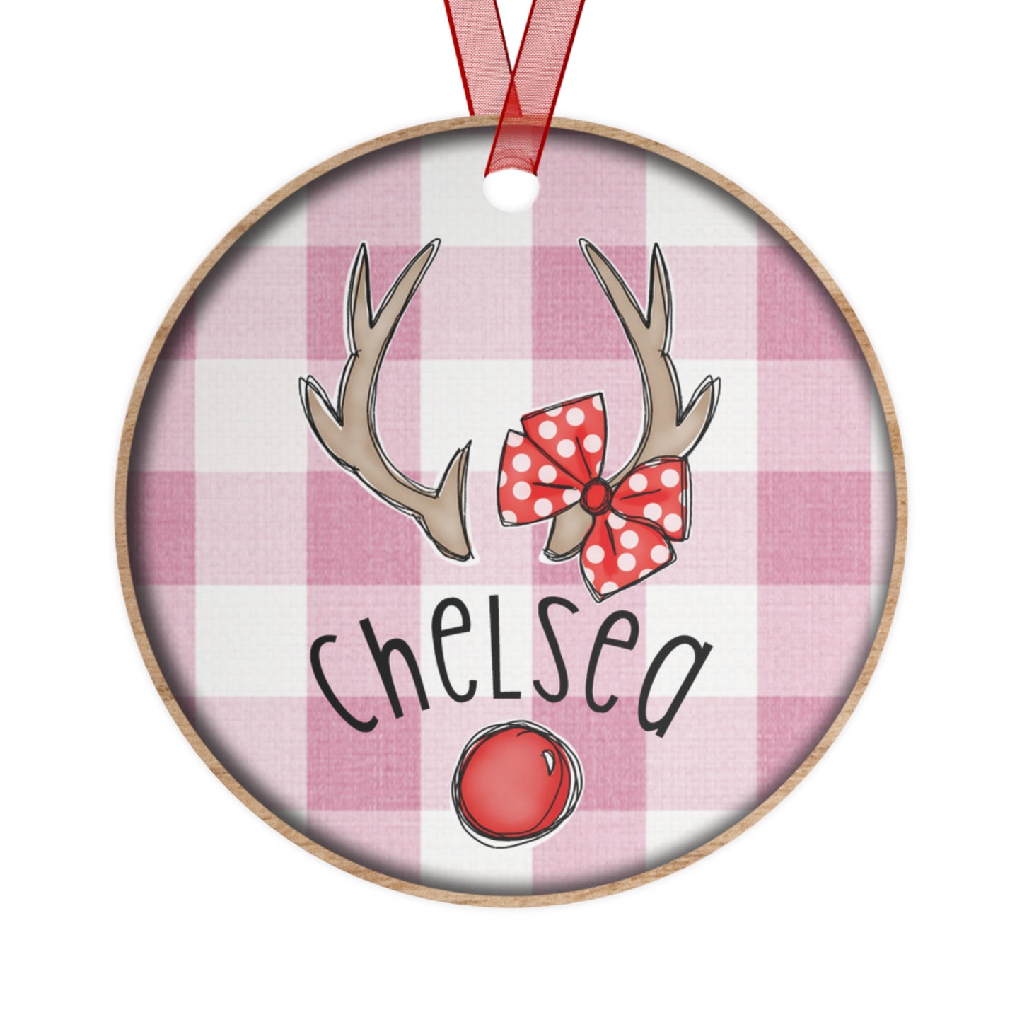 Personalized Girl Reindeer Ornament
