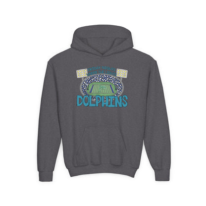 Dolphins Friday Night Lights Youth Hooded Sweatshirt - Gildan