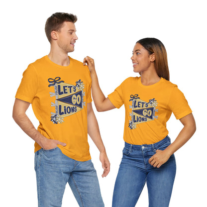 Let's Go Lions Pennant Tee - Bella Canvas