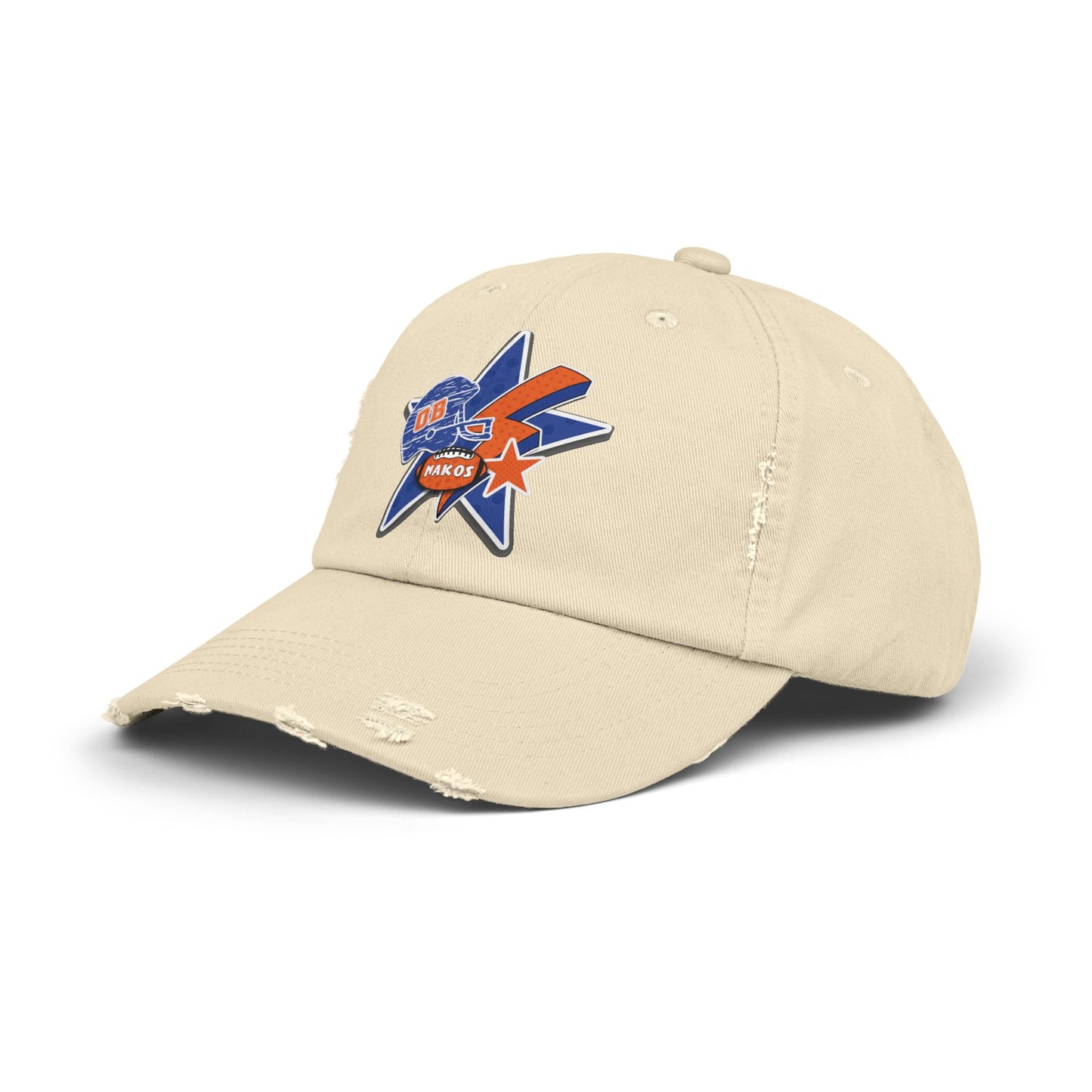 Makos Football Unisex Distressed Cap