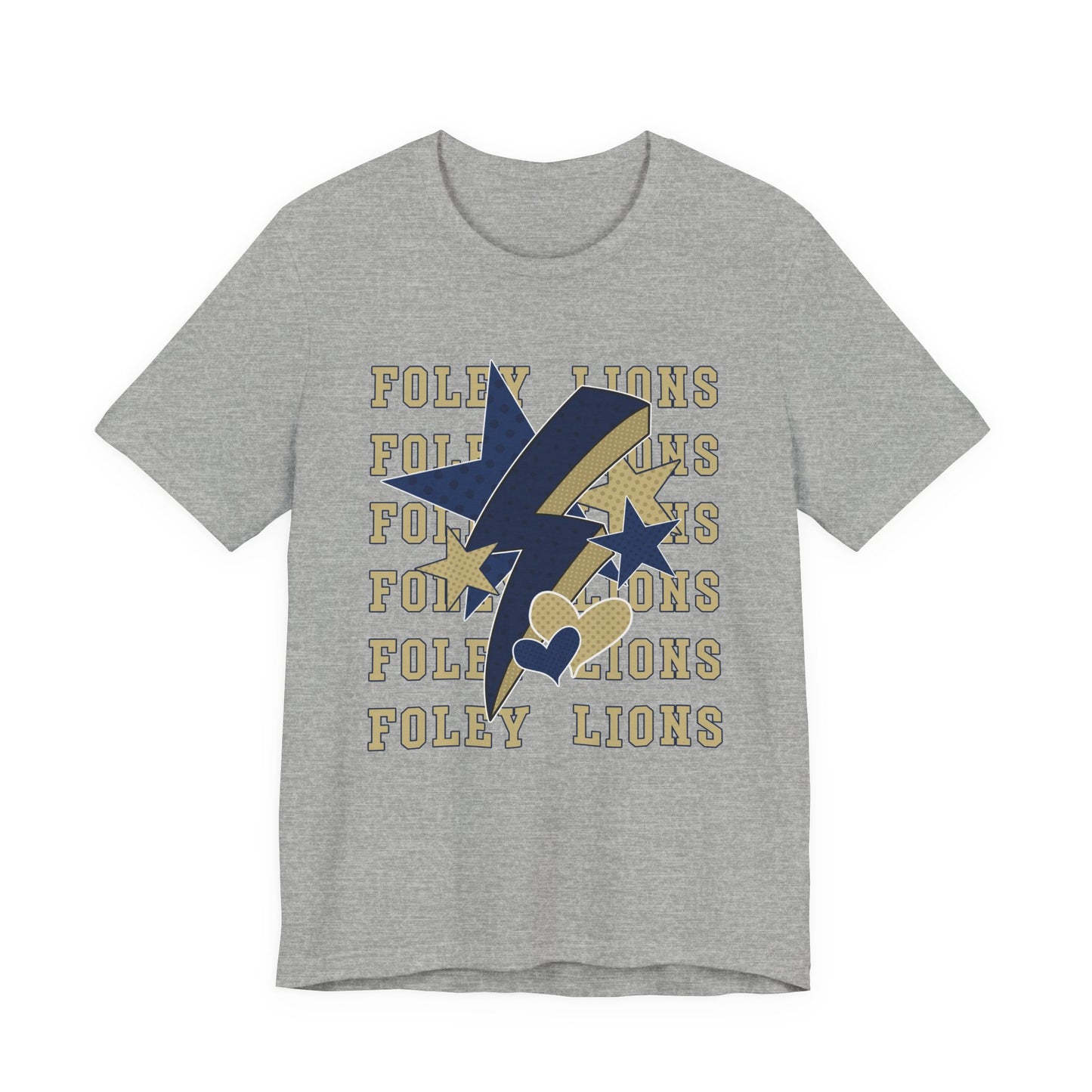 Foley Lions Hearts, Stars, Lightning Tee - Bella Canvas