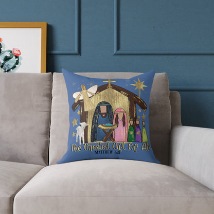 Nativity "The Greatest Gift of All" Decorative Pillow