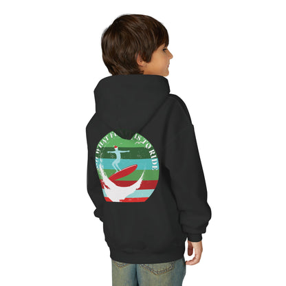 Youth Surfing Christmas Hoodie - Gildan