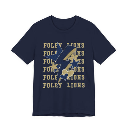 Foley Lions Hearts, Stars, Lightning Tee - Bella Canvas
