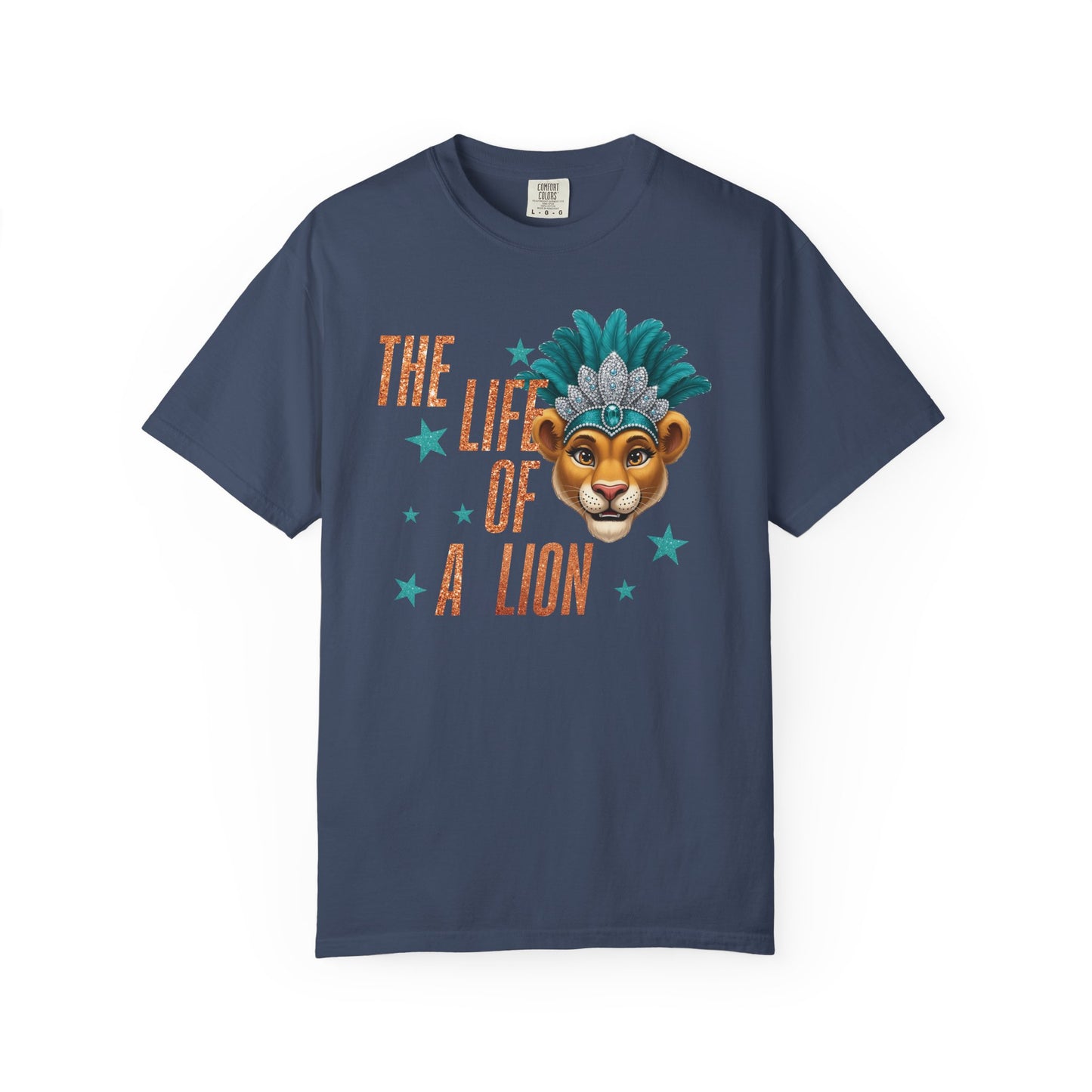 Adult Life of a Lion Faux Glitter - Comfort Colors
