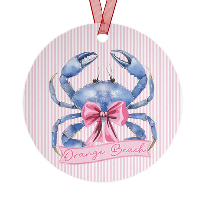 Orange Beach Coquette Crab Ornament