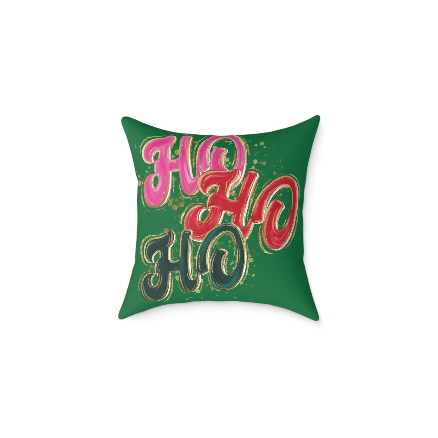 HO HO HO Green Throw Pillow