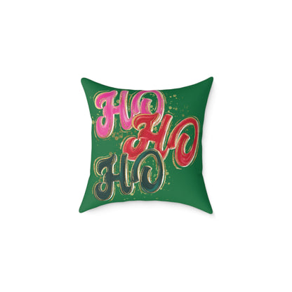 HO HO HO Green Throw Pillow
