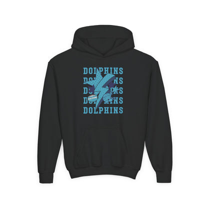 Youth Dolphin Lightning Football Hoodie