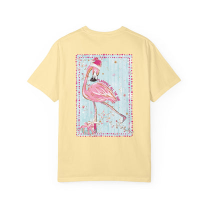 Flamingo Flamingle All the Way Christmas Tee - Comfort Colors