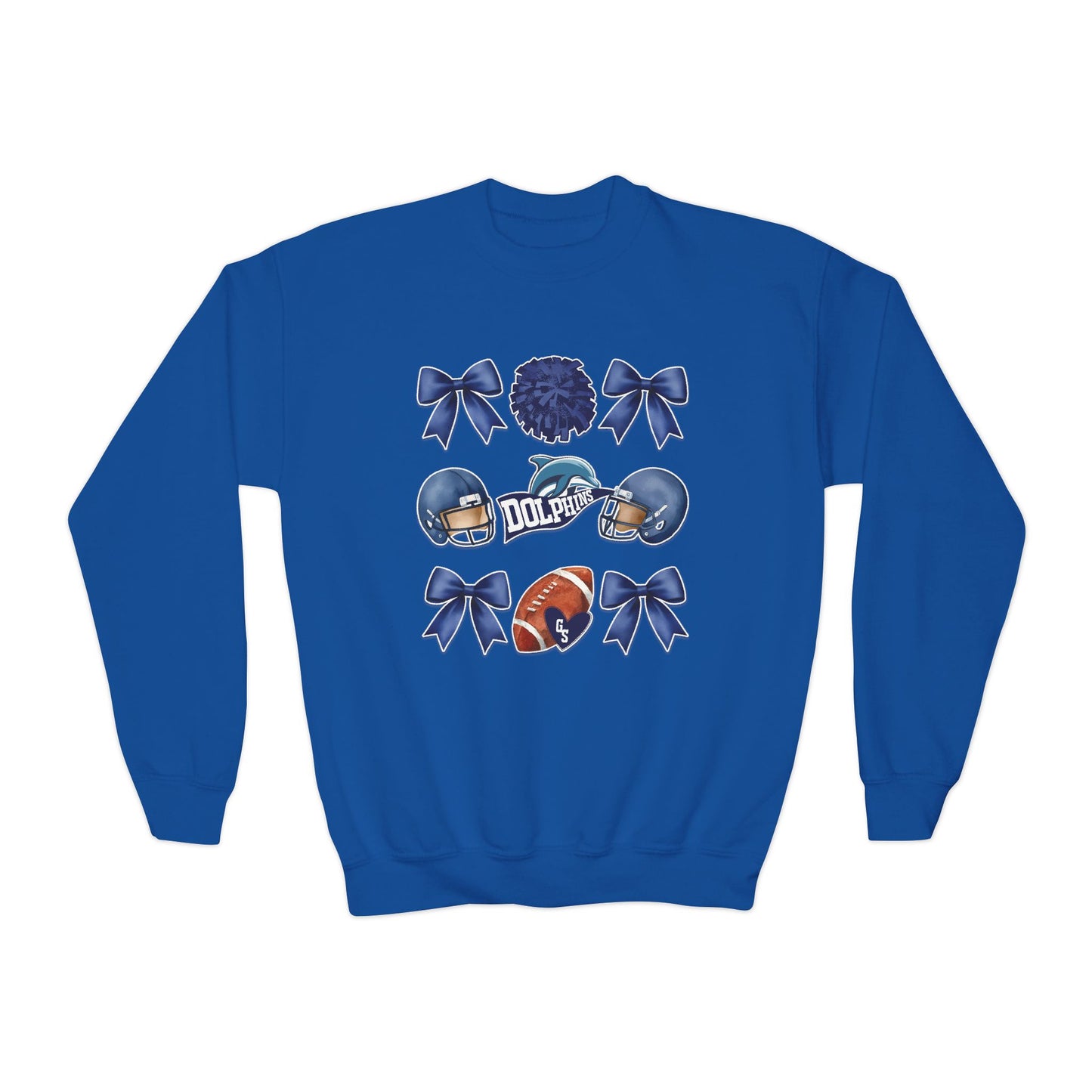 Coquette Bow Pennant Football Sweatshirt