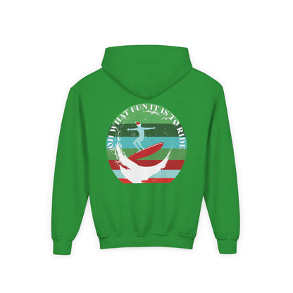 Youth Surfing Christmas Hoodie - Gildan