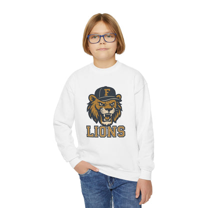 Youth Retro Roaring Lions Crewneck Sweatshirt - Gildan
