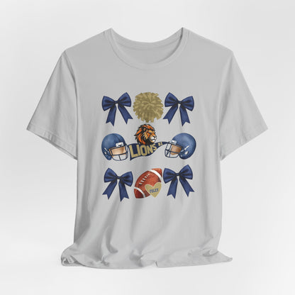 Lions Coquette Football Cheer Tee - Bella Canvas