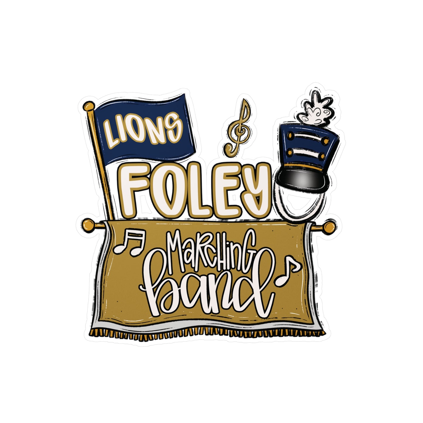 Foley Lions Marching Band Vinyl Decals