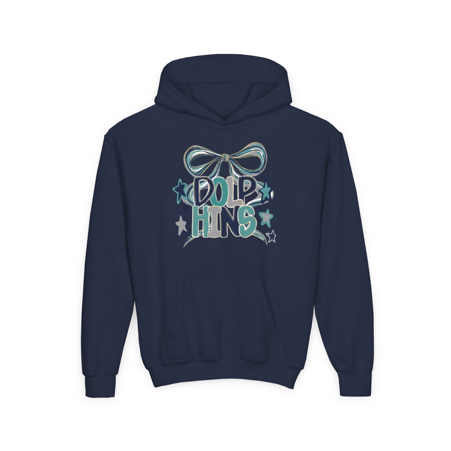 Youth Dolphins Ribbon Hoodie