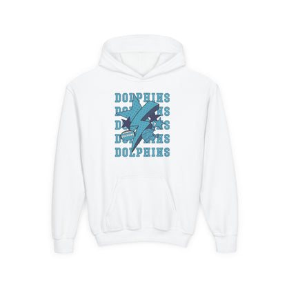 Youth Dolphin Lightning Football Hoodie