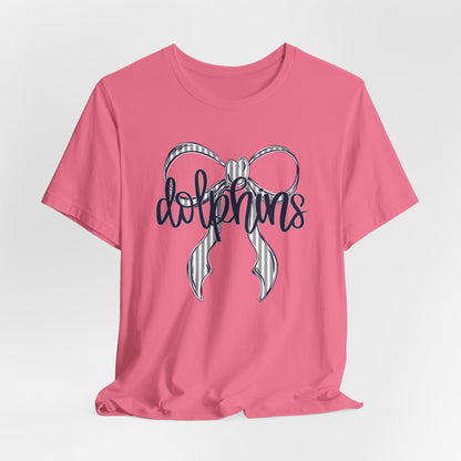 Preppy Dolphins Bow Bella Canvas