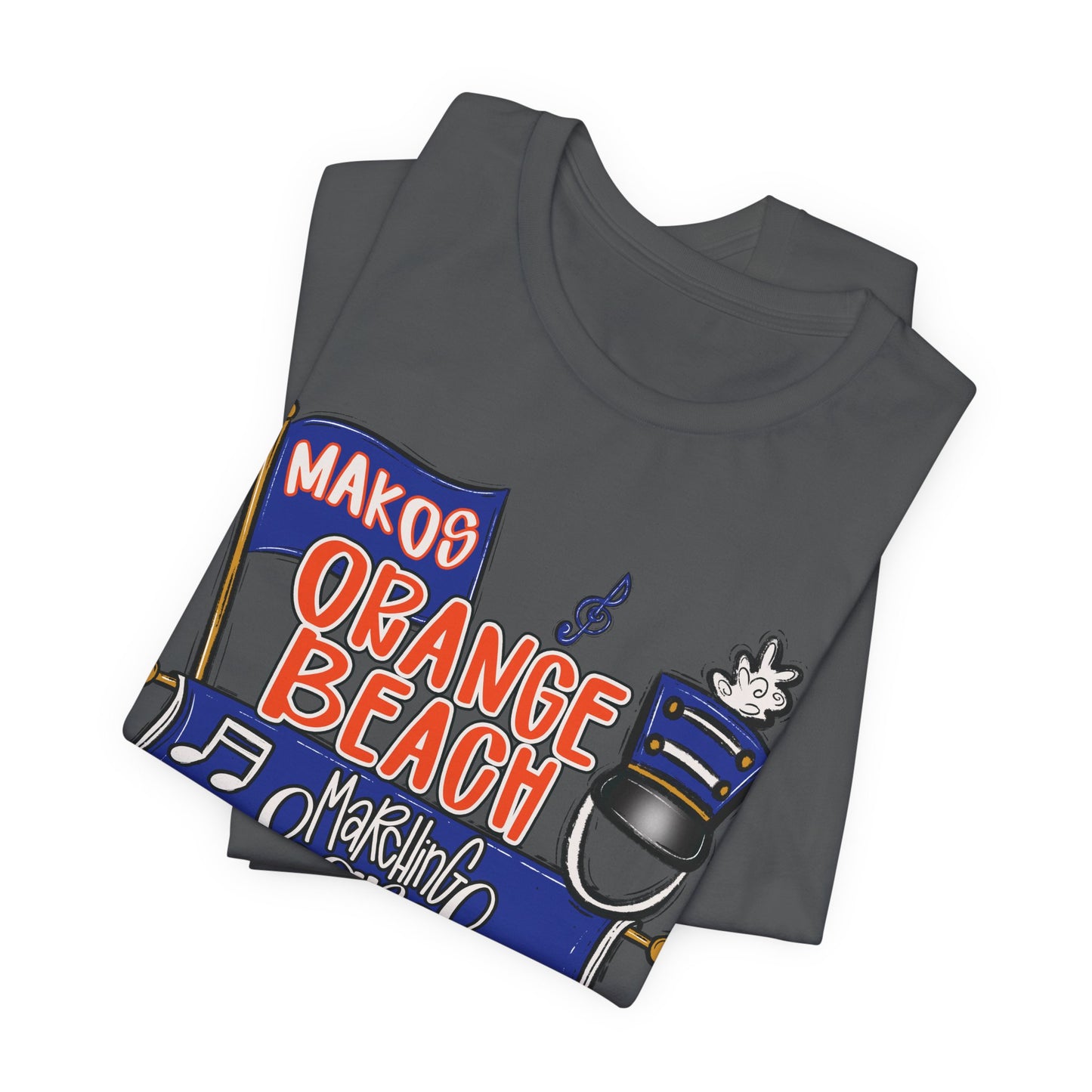 Adult Orange Beach Dad Band Tee - Bella Canvas