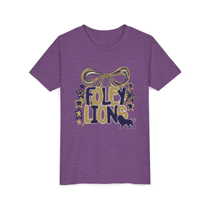 Youth Foley Lions Bow Tee - Bella Canvas