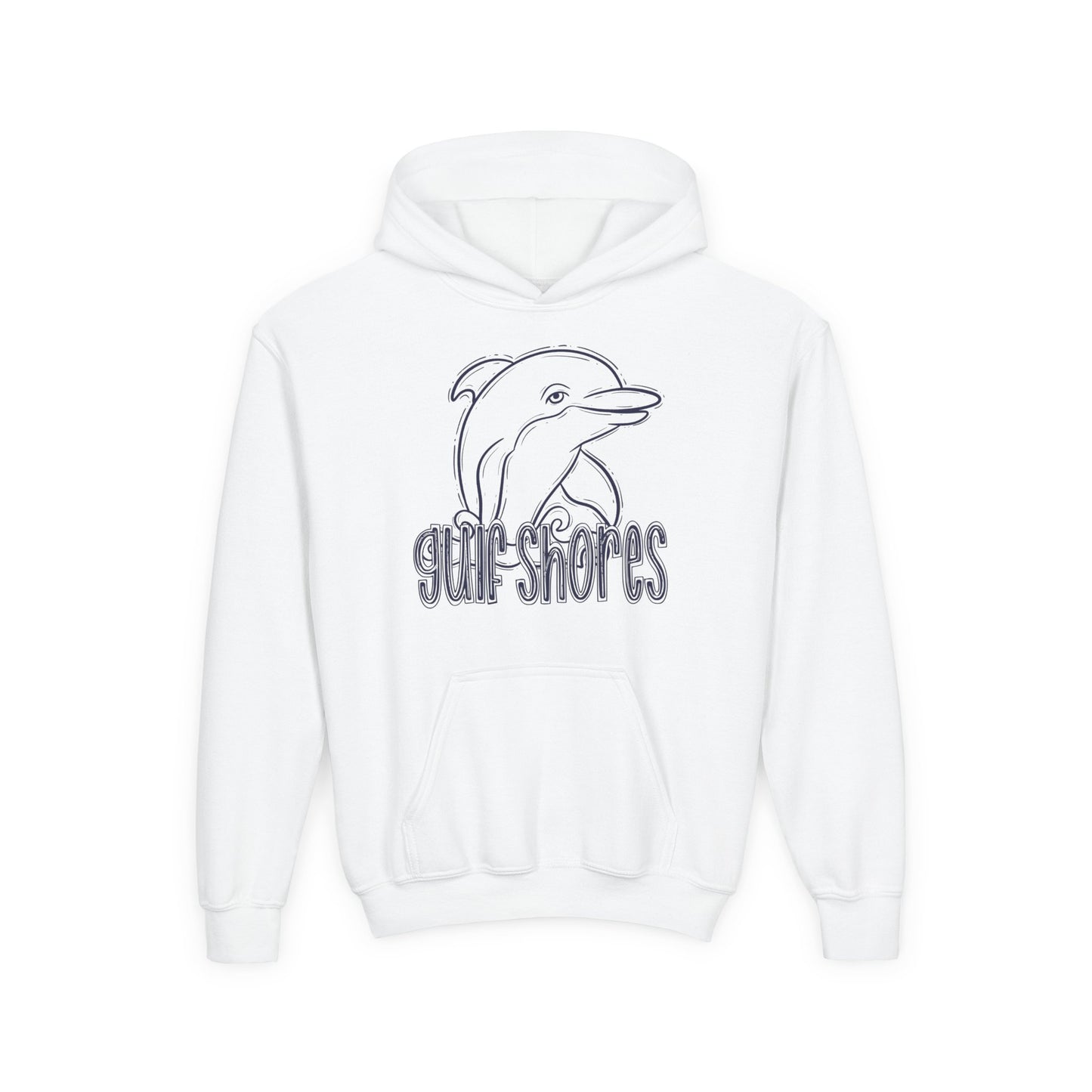Youth Dolphins Sketch Hoodie - Gildan