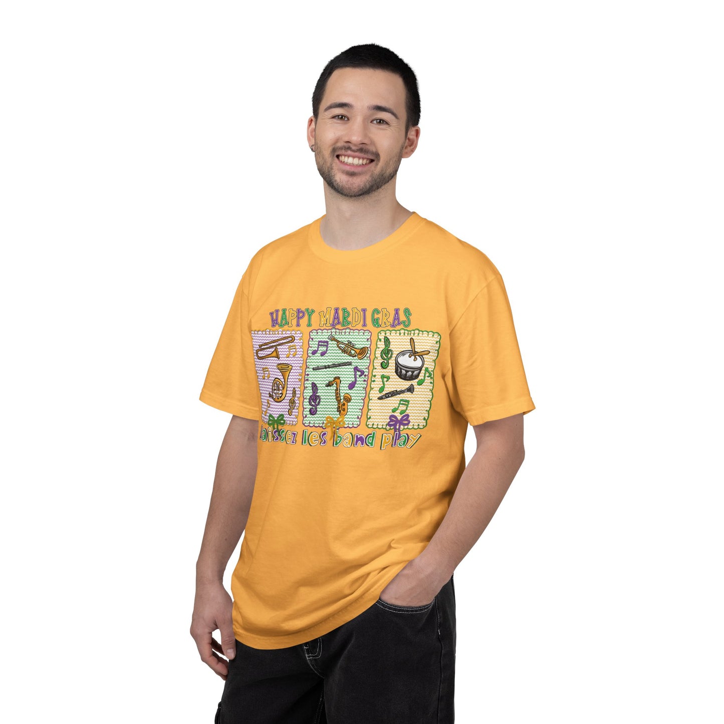 Happy Mardi Gras Jazz T-Shirt — Let the Good Times Roll Shirt