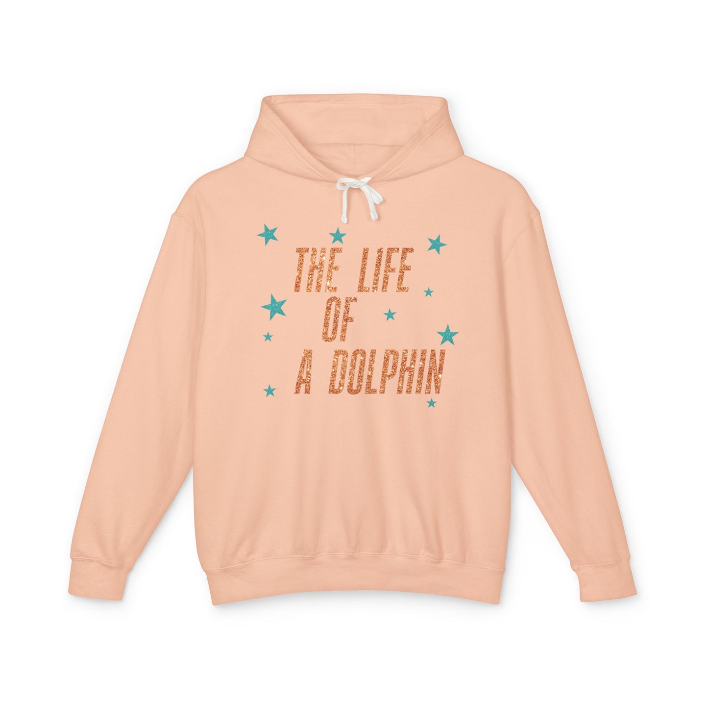 Adult Life of a Dolphin Faux Glitter Hoodie - Comfort Colors