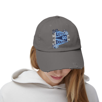 Let's Go Dolphins Distressed Cap