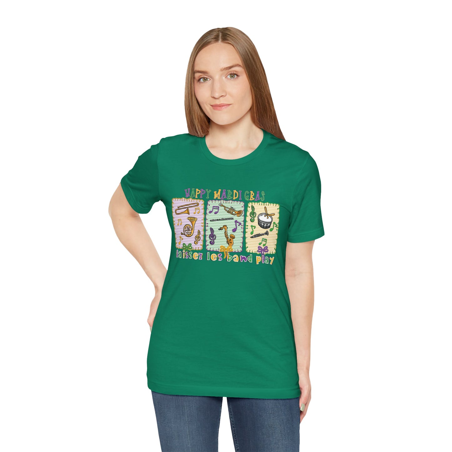 Mardi Gras T-Shirt — "Happy Mardi Gras" Carnival Mask & Beads Celebration Tee
