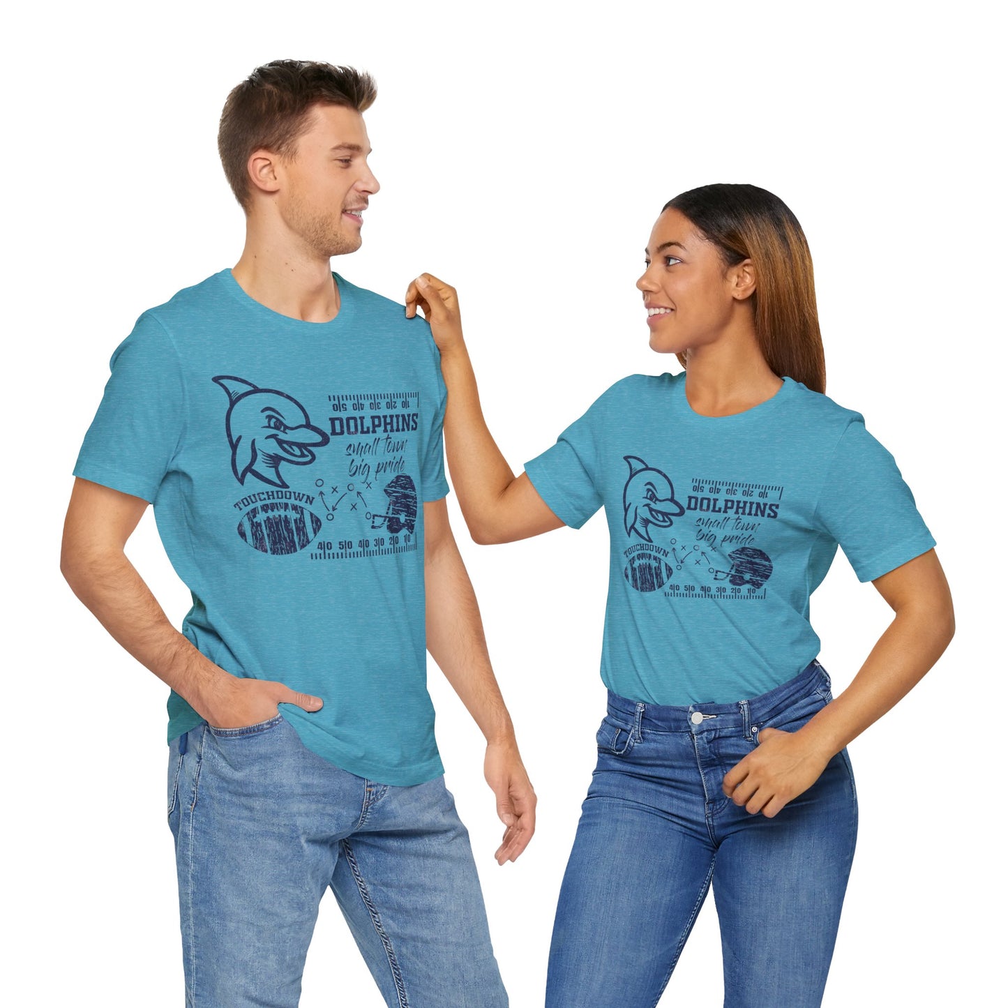 Adult Dolphin Football Tee - Bella Canvas