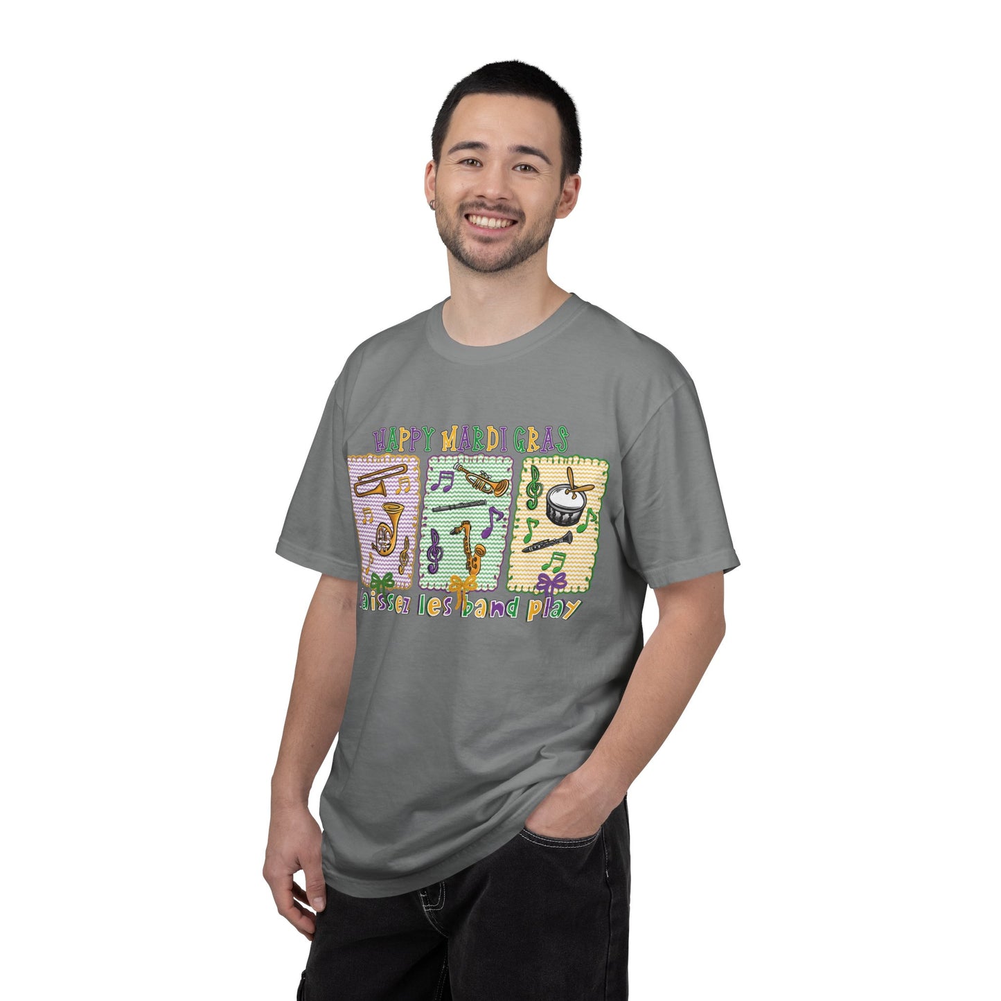 Happy Mardi Gras Jazz T-Shirt — Let the Good Times Roll Shirt