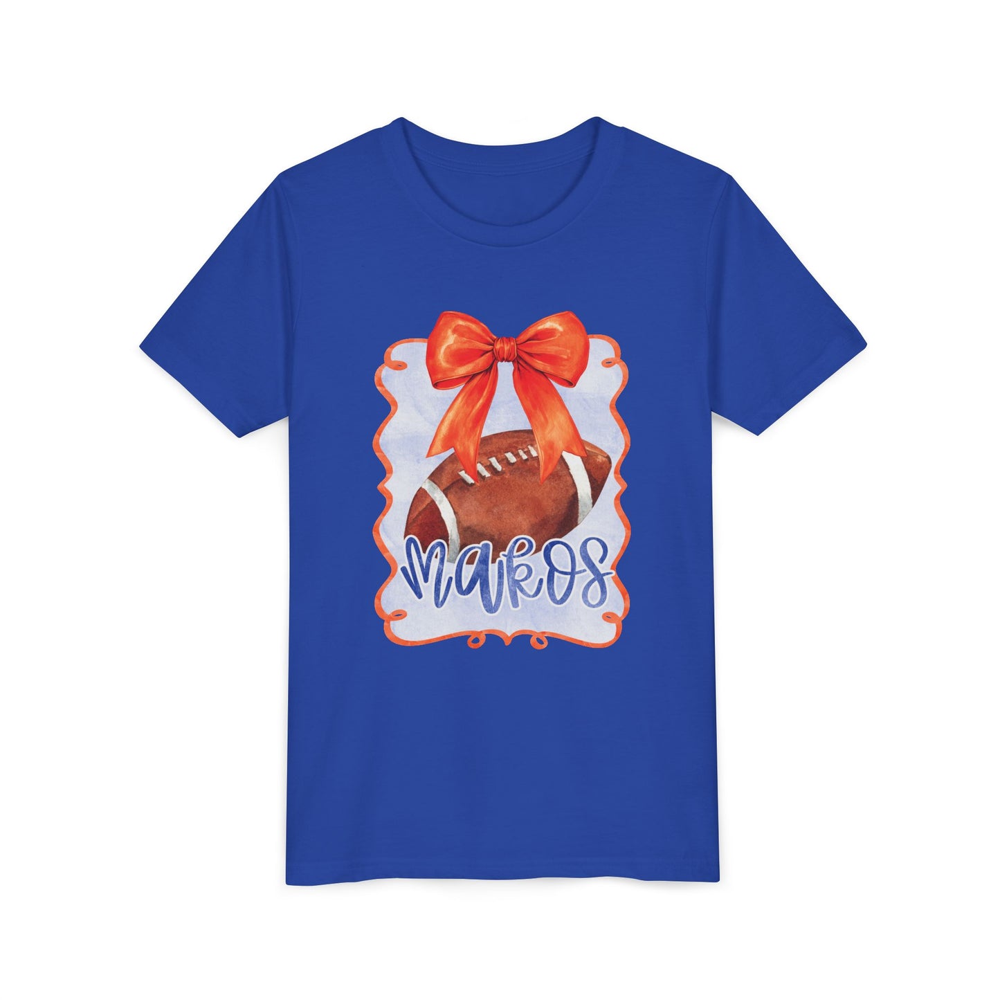 Coquette Watercolor Football Tee - Bella Canvas