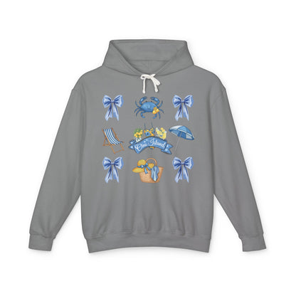Adult Coquette Beach Day Lightweight Hooded Sweatshirt - Comfort Colors