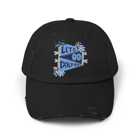 Let's Go Dolphins Distressed Cap