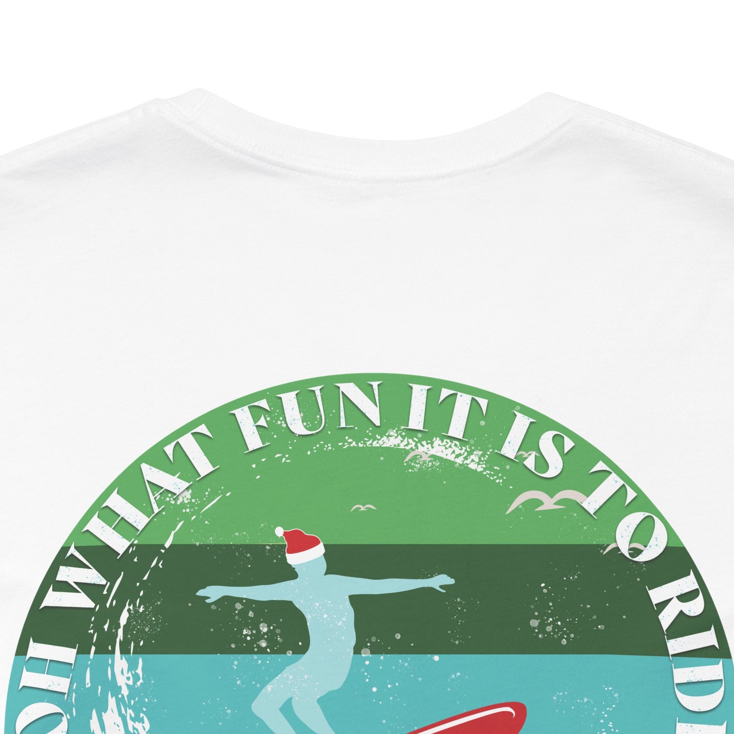 Adult Christmas Surfing Tee - Bella Canvas
