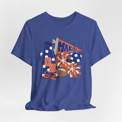 Adult Mega Makos Spirit Football Tee - Bella Canvas