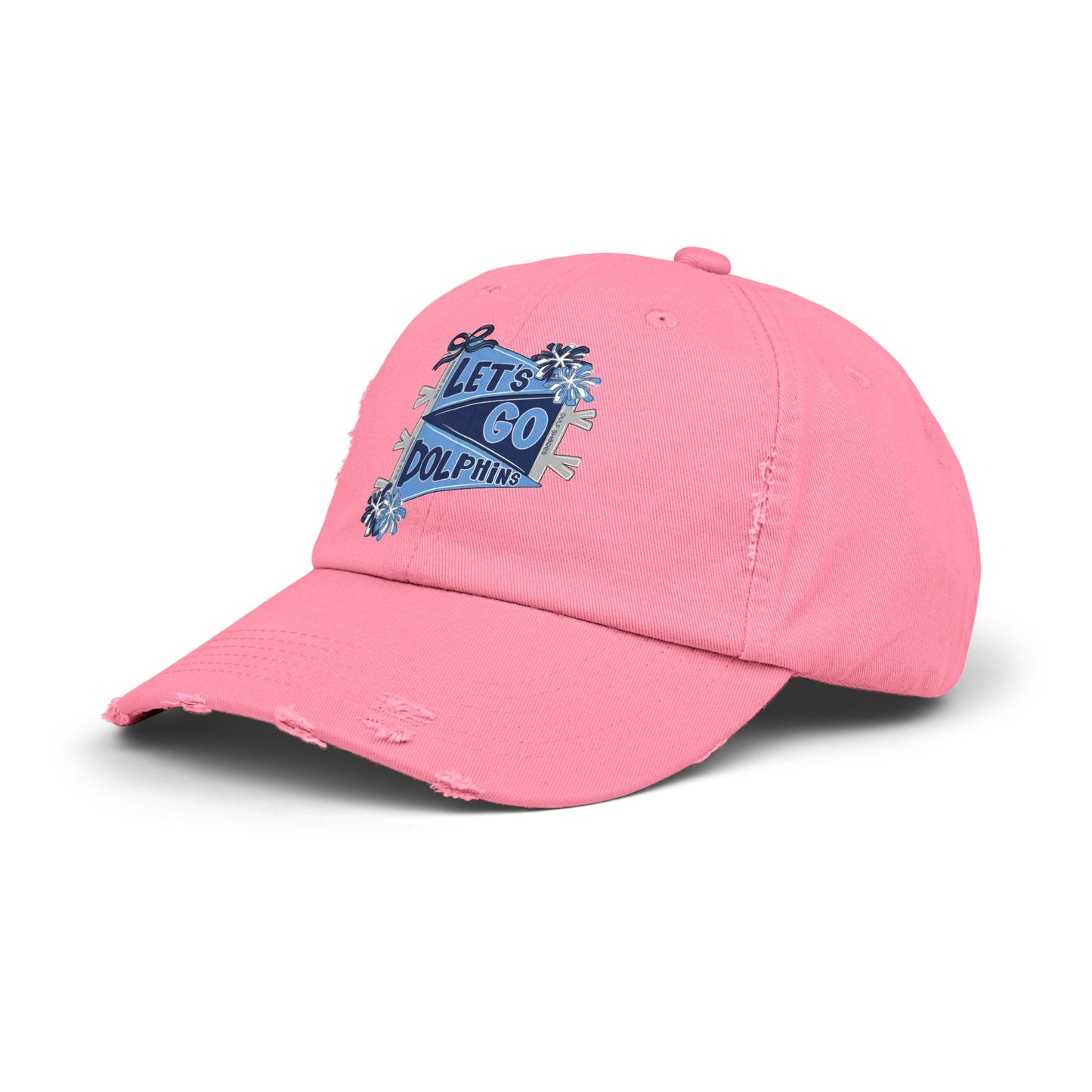 Let's Go Dolphins Distressed Cap