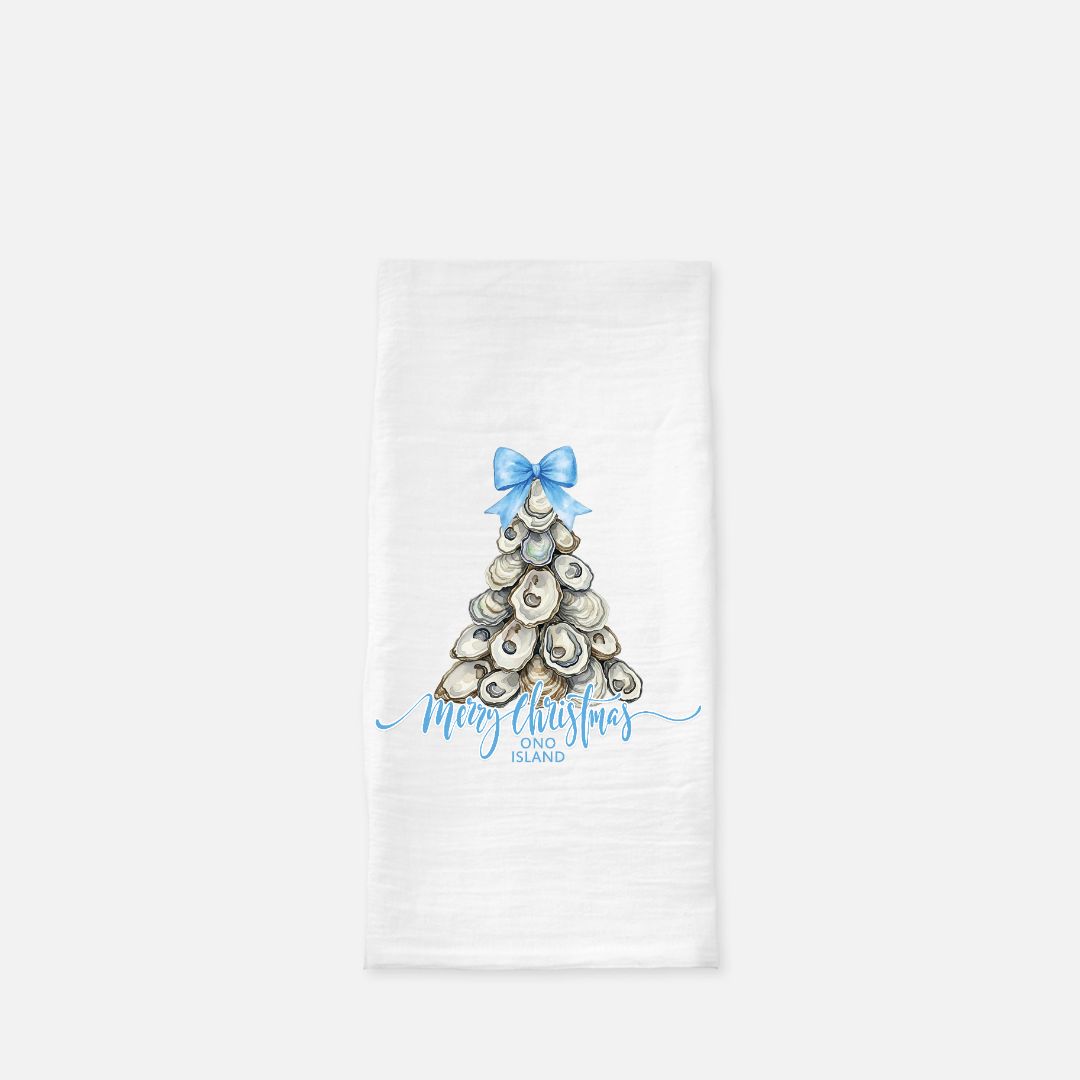 Ono Island Oyster Tree Tea Towel (Flour Sack)