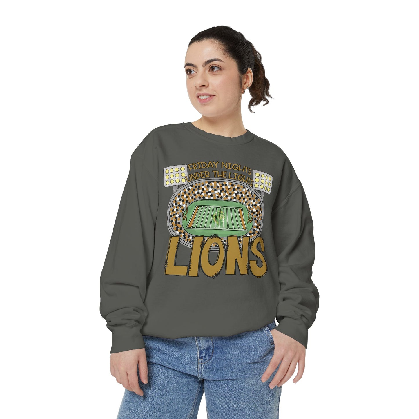 Adult Friday Night Lights Lions Sweatshirt - Comfort Colors