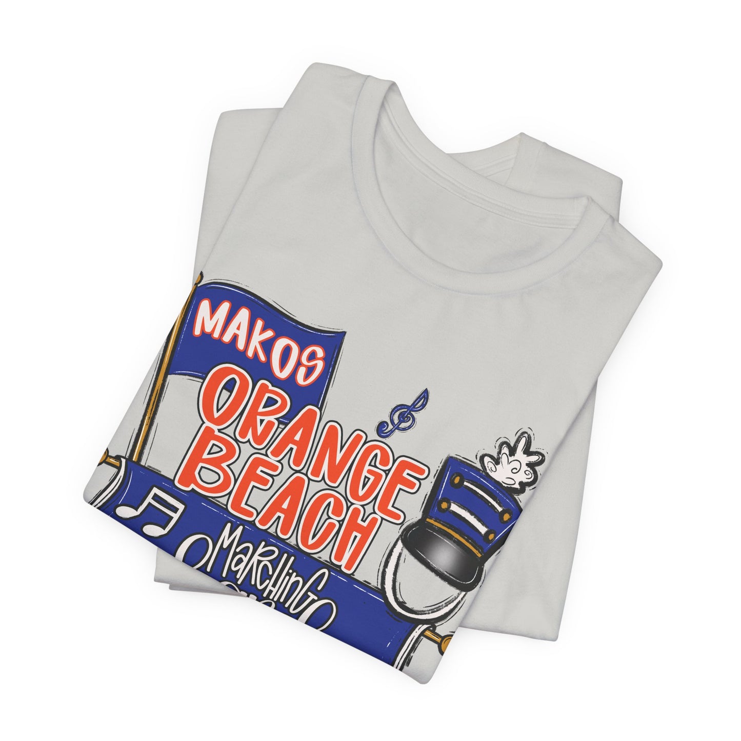 Adult Orange Beach Dad Band Tee - Bella Canvas