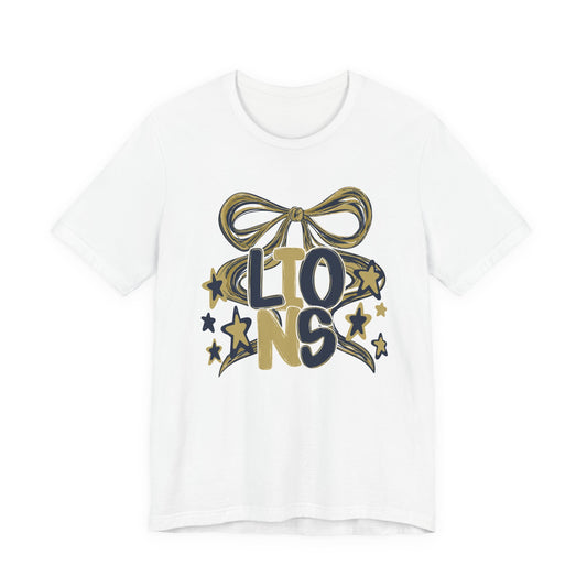 Lions Twirly Ribbon Tee - Bella Canvas