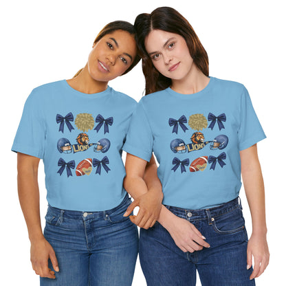 Lions Coquette Football Cheer Tee - Bella Canvas
