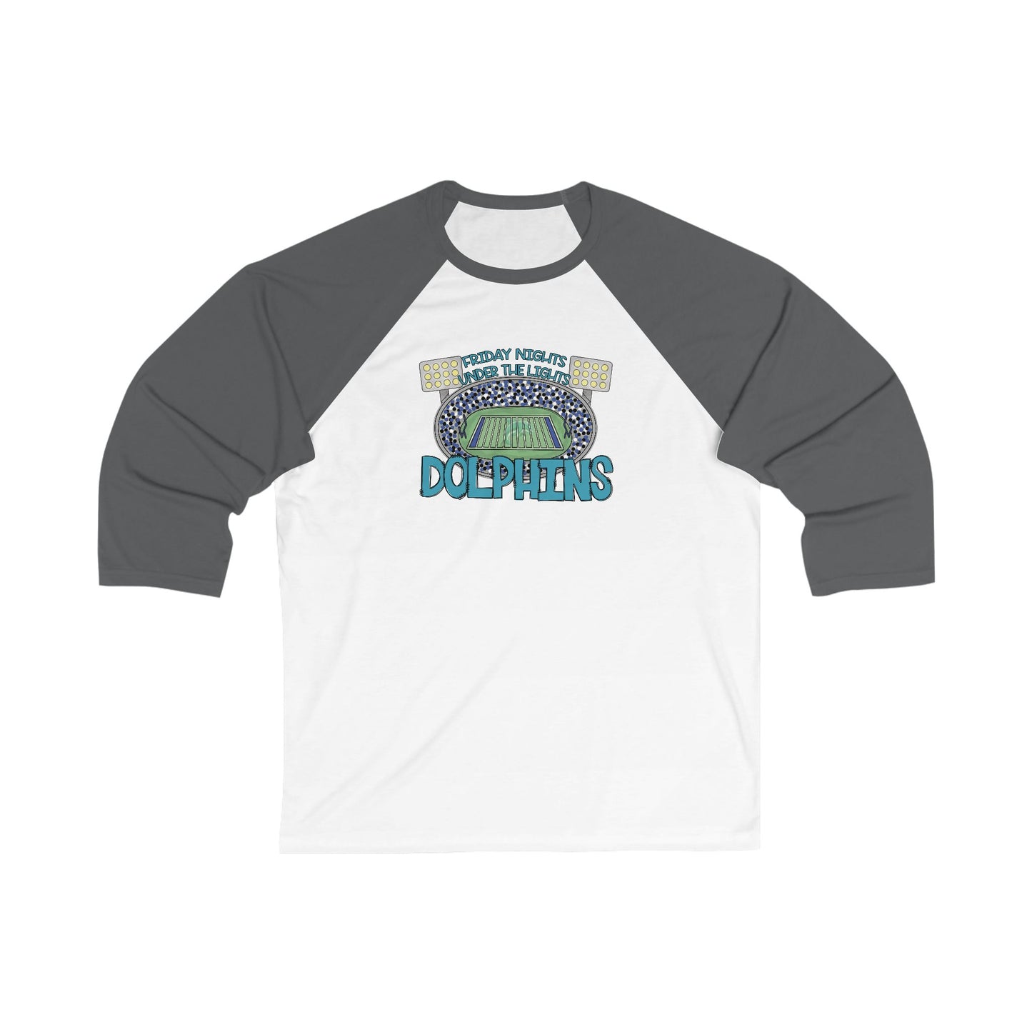 Adult Friday Night Lights Dolphins Unisex Baseball Tee - Bella Canvas