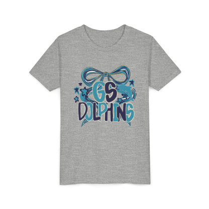 Youth GS Dolphins Coquette Bow Tee - Bella Canvas
