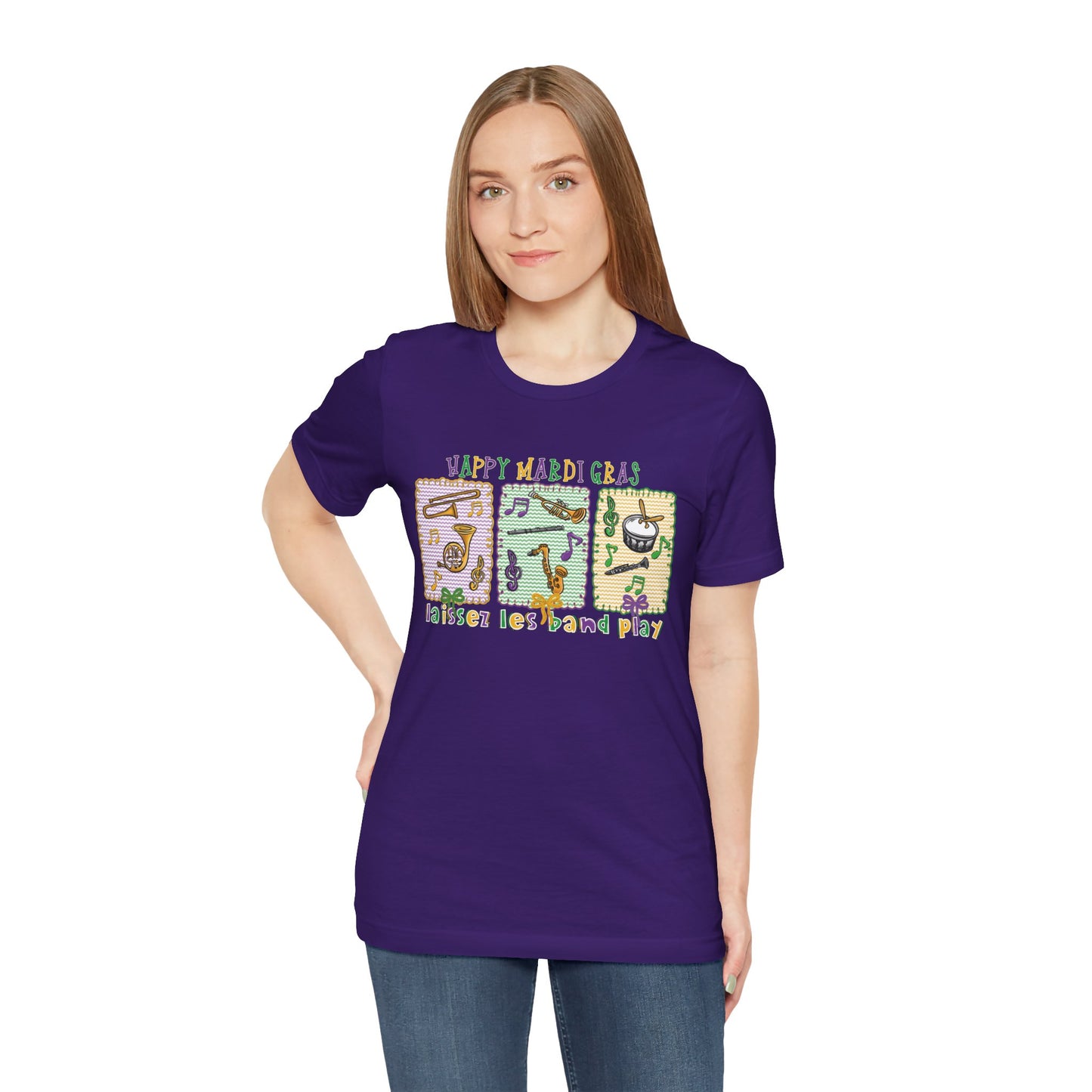 Mardi Gras T-Shirt — "Happy Mardi Gras" Carnival Mask & Beads Celebration Tee