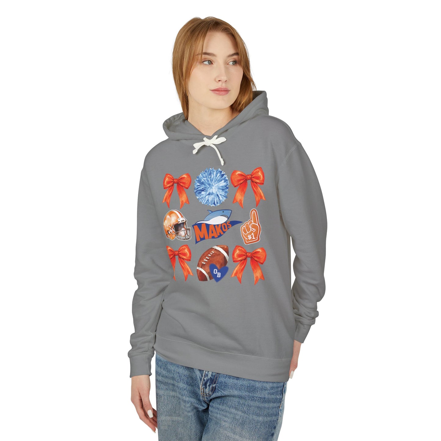 Makos Coquette Football Hoodie - Comfort Colors