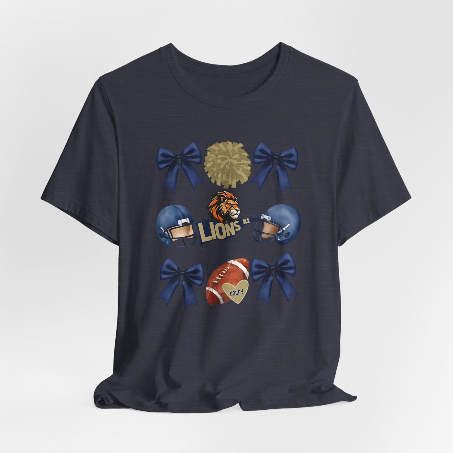 Lions Coquette Football Cheer Tee - Bella Canvas